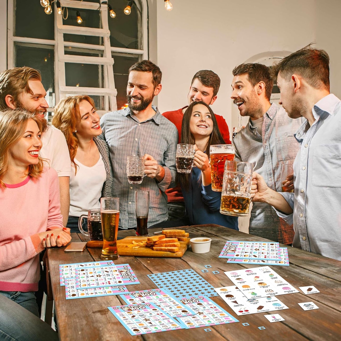 Summer Party Games - Ice Cream Bingo Cards for Adults, Baby Shower Games, 24 Players