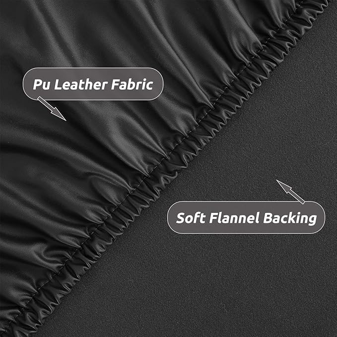 LURKA Round PU Leather Table Cover/Tablecloth with Elastic Hem – Waterproof, Oil-Proof, Scratch-Resistant, Wipeable Spill Protector for Dining Table, Kitchen, Outdoor Party (Black, 5FT-Round)