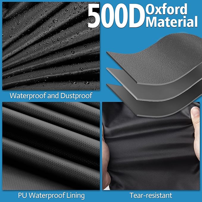 Kingling Patio Table Covers, Rectangular Outdoor Dining Table Cover 71 inch Outdoor Coffee Table Covers Waterproof Heavy Duty Patio Furniture Covers for Outside-71''L x 36''W x 29''H Inch (Black)