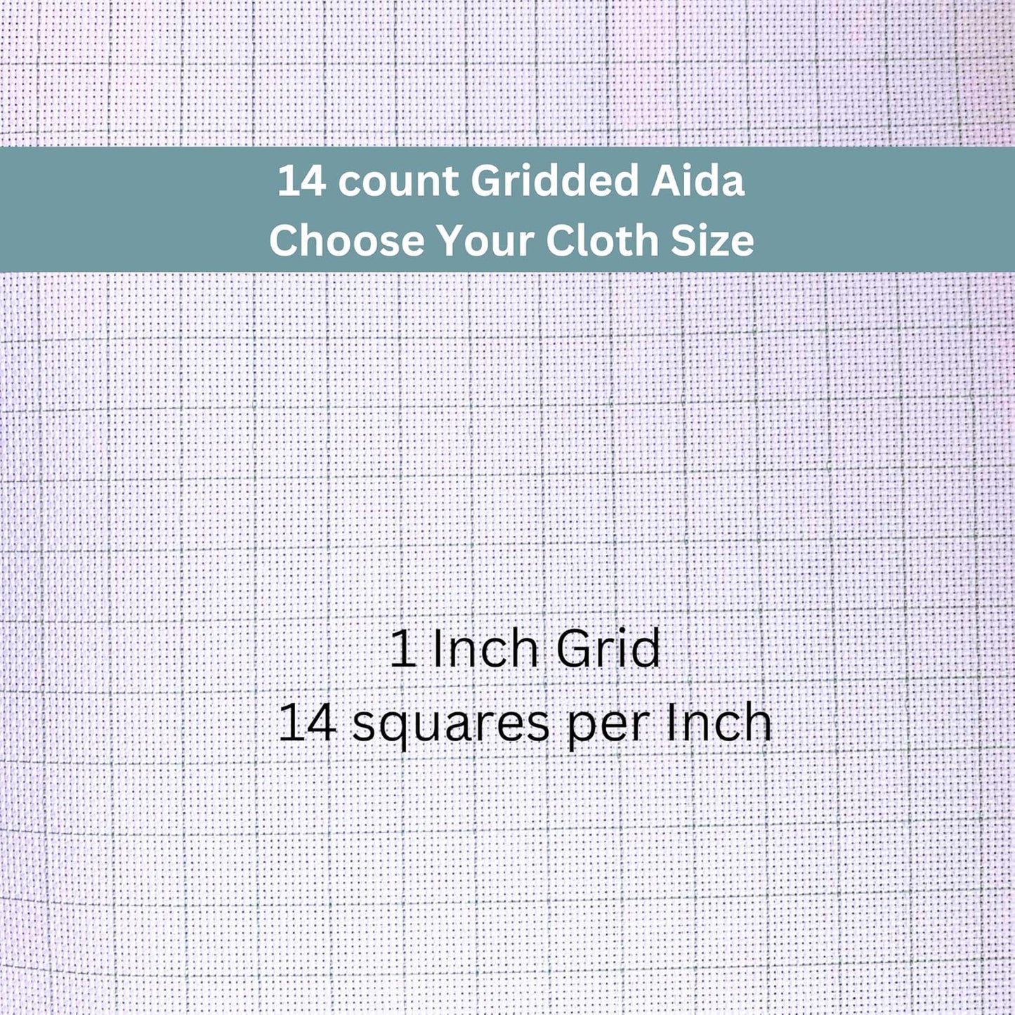 2 Sheets of 14 Count Pre-Gridded Aida Cloth – 21 x 21 Inch White with Green Guidelines Pre-Cut Fabric Squares – Cross Stitch Fabric – 100% Cotton – Ideal for Needlework – The Knotty Unicorn