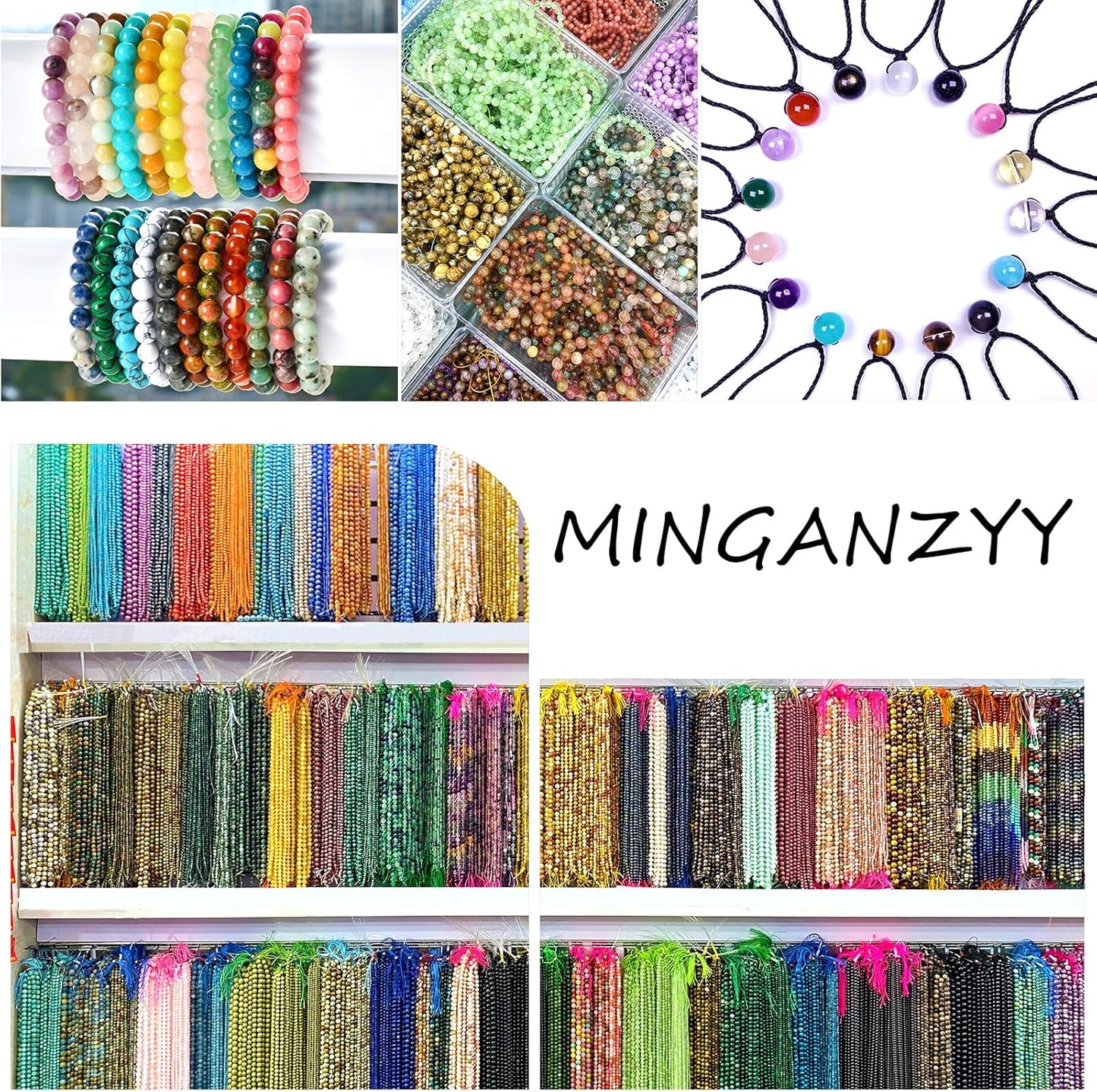 12MM 32pcs Mixed Color Selenite Gypsum Beads Natural Stone Round Loose Beads for Jewelry Making DIY Bracelet Necklace 1 Strands 15"