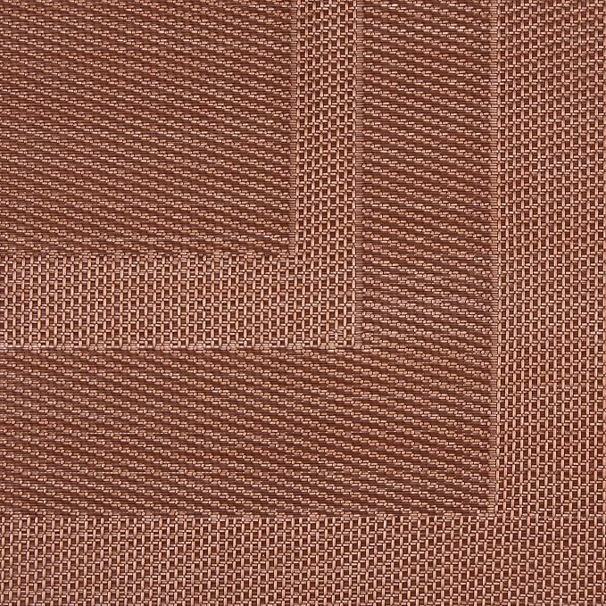 DII PVC Tabletop Collection Woven Indoor/Outdoor, Placemat Set, 13x17.25, Cinnamon, 6 Piece