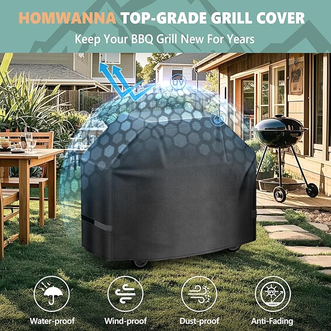 Grill Cover 48 Inch - Outdoor BBQ Cover for Weber Spirit 200 Series 2 Burner Grill Waterproof & Heavy Duty - 600D Superior Barbecue Covers for Weber Spirit 2 E210, Spirit E215 and Spirit 200