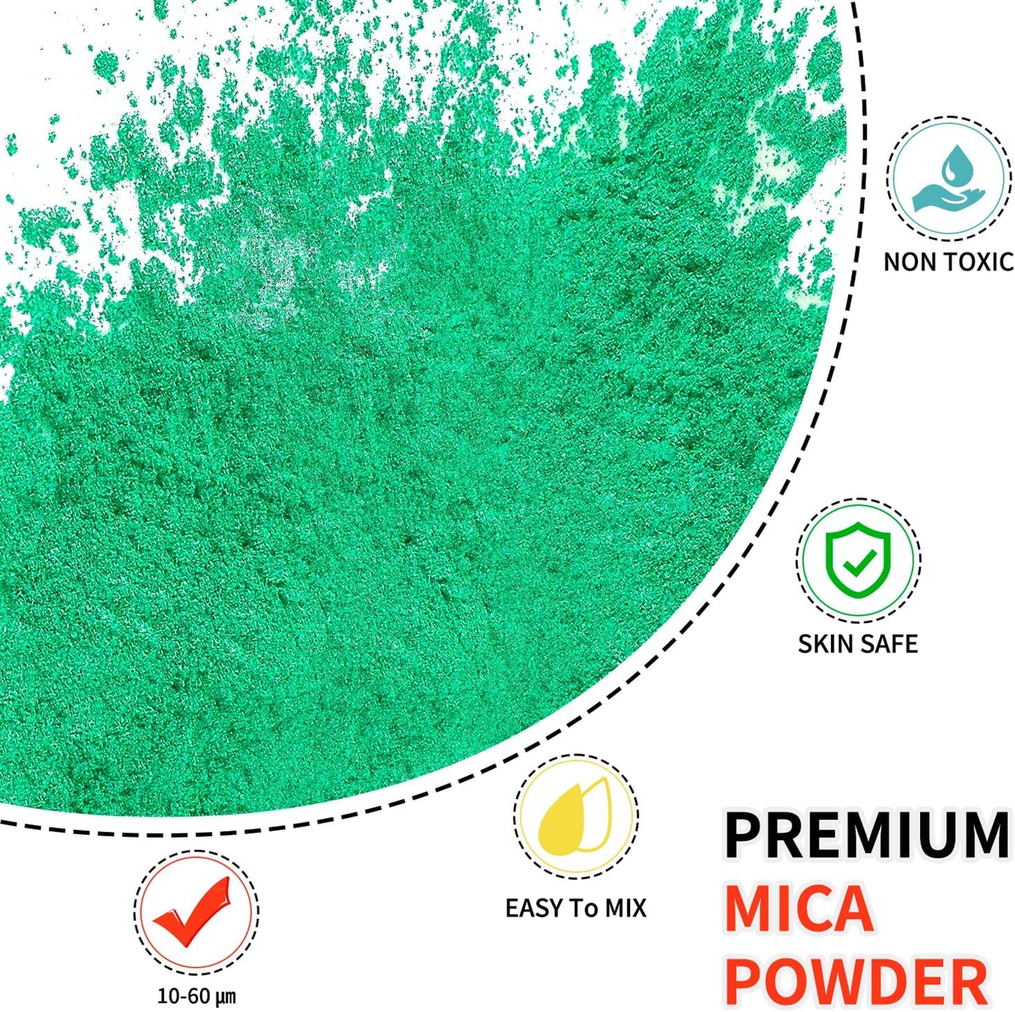Mica Powder - 100g Mica Powder for Epoxy Resin - Metallic Color Pigment for Resin, Soap, Bath Bombs, Eye Shadow, Nails, DIY Crafting Projects etc. (Emerald Green)