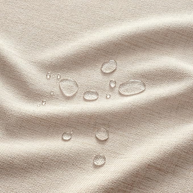 MIULEE Ivory Linen Polyester Tablecloth 60x120 Inch Spring Rectangle Table Cloth Waterproof,Stain Resistant & Wrinkle Resistant for Dining Party Wedding