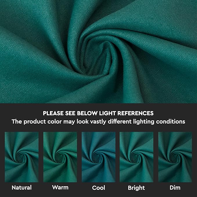 Encasa XO Table Runner 13"x72" Long | Cotton Canvas Fabric | Emerald Solid Color | Machine Washable & Durable