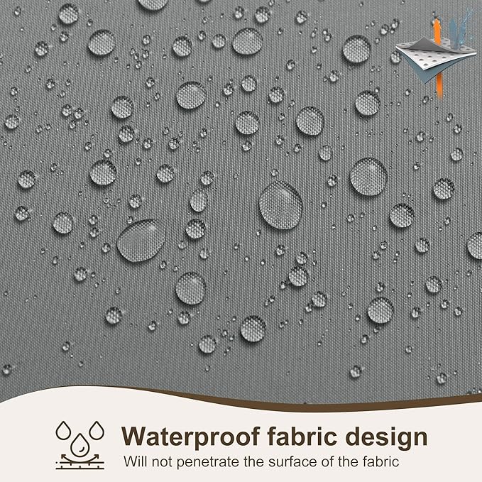 HolidayIdeas Outdoor Patio Curtains Waterproof with Rod Pocket 8 Pcs 54x95 Inch- Protect Privacy & Weatherproof Balcony Outdoor Curtains for Apartments,Porch, Gazebo, Sliding Glass Door, Grey