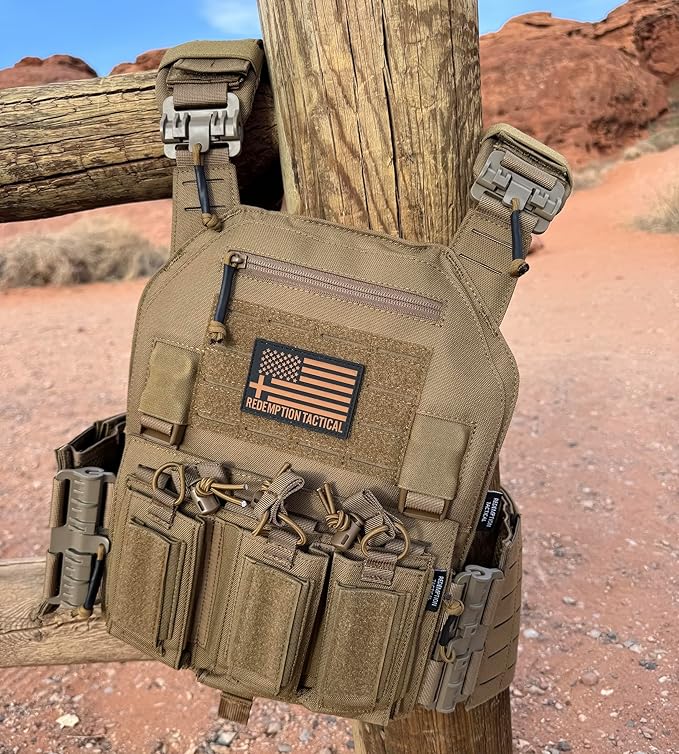 Redemption Crusader 2.0 Molle Quick Release Buckles Airsoft Vest With Adjustable Size Sides And Triple Pouch