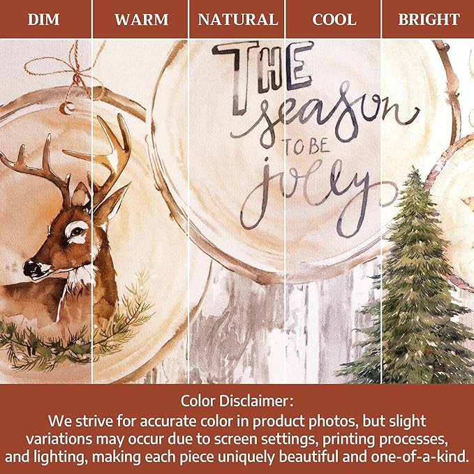 Maison d' Hermine Table Cloth Rectangle Table 100% Cotton 60 x 120 Inches Fall Tablecloth Reusable Everyday Use for Thanksgiving Christmas Decorations Dining Farmhouse Party (Mountain Life)