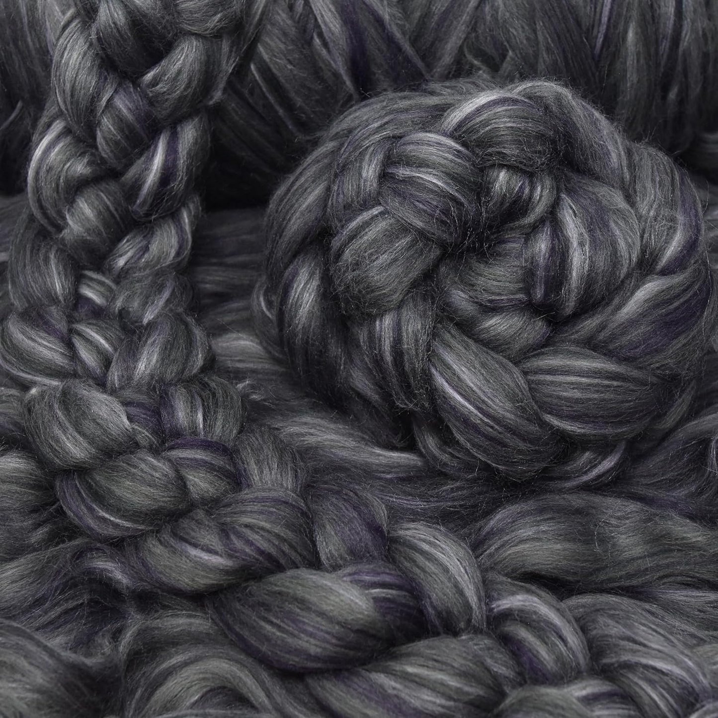 Merino Silk Luxe Tonal Designer Blend. Superfine Merino, Mulberry, Tussah Silk. Top Roving for Spinning or Felting. Twilight 1oz