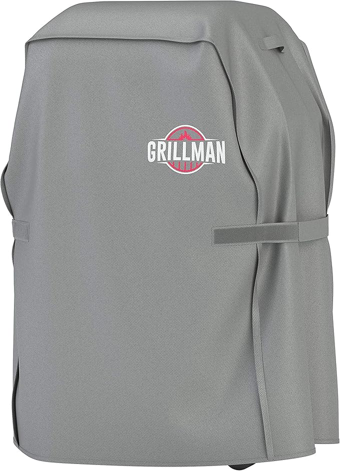 Grillman Barbeque Grill Cover Cover fits Weber BBQ Cover, Brinkmann, Outback and More - Small BBQ Cover Waterproof, Rip-Proof, UV Resistant, Heavy Duty Barbecue Cover (152 x 71 x 112 cm), Grey