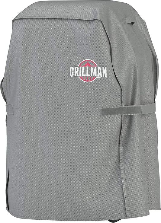 Grillman Barbeque Grill Cover Cover fits Weber BBQ Cover, Brinkmann, Outback and More - Small BBQ Cover Waterproof, Rip-Proof, UV Resistant, Heavy Duty Barbecue Cover (152 x 71 x 112 cm), Grey