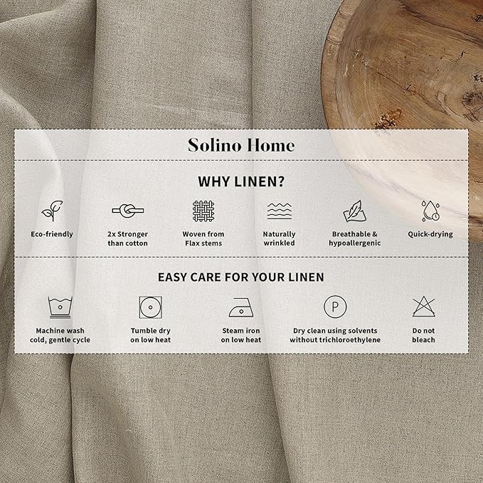 Solino Home Linen Table Runner 36 Inches - Narrow Stripe 100% Pure Linen Spicy Mustard and White Table Runner 14 x 36 Inch Ideal for Dresser and Coffee Tables, Spring, Easter