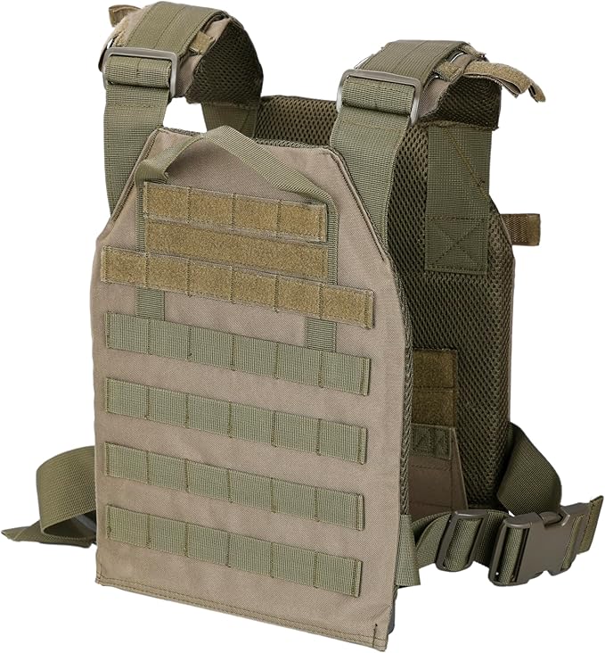 Greencity Weight Vest Adjustable Strength and Endurance Training, Tactical Vest Quick Release with Molle System, Fitness Workouts, Running