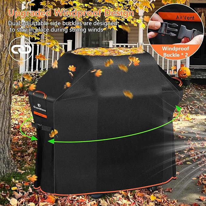 [Upgraded 1000D Heavy Duty Fabric] 48" Grill Cover for Weber Spirit and Spirit II 200 Series Outdoor Gas Grills, Super Waterproof BBQ Cover, Tear &Fade Resistant 7138 Grill Cover for Weber with Buckle