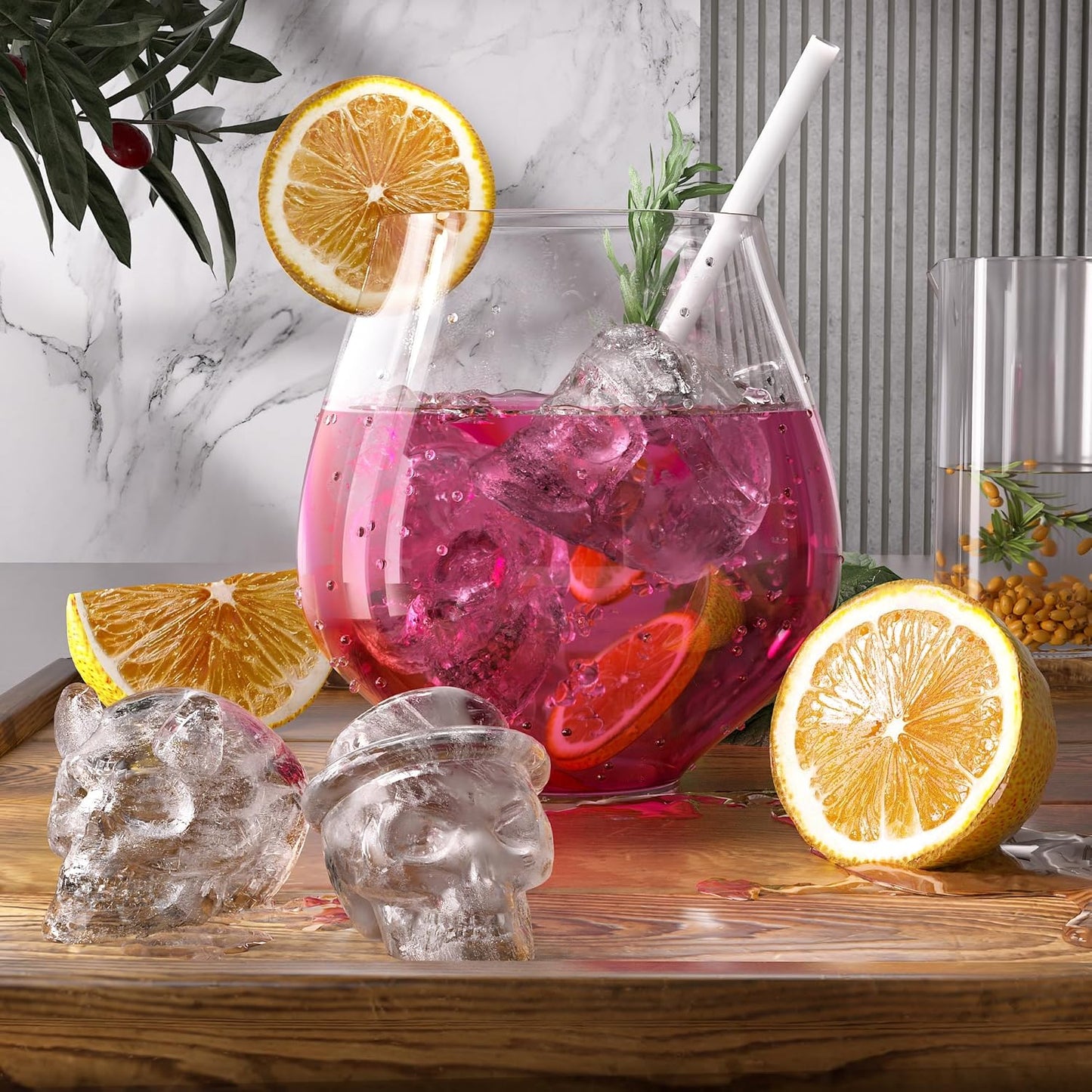 Readaeer Skull Silicone Molds, 3D Skull Molds, 6 Style Large Silicone Molds for Resin, Ice, Chocolate, Soap, Clay, Candle Wax Casting, Halloween Home Decoration