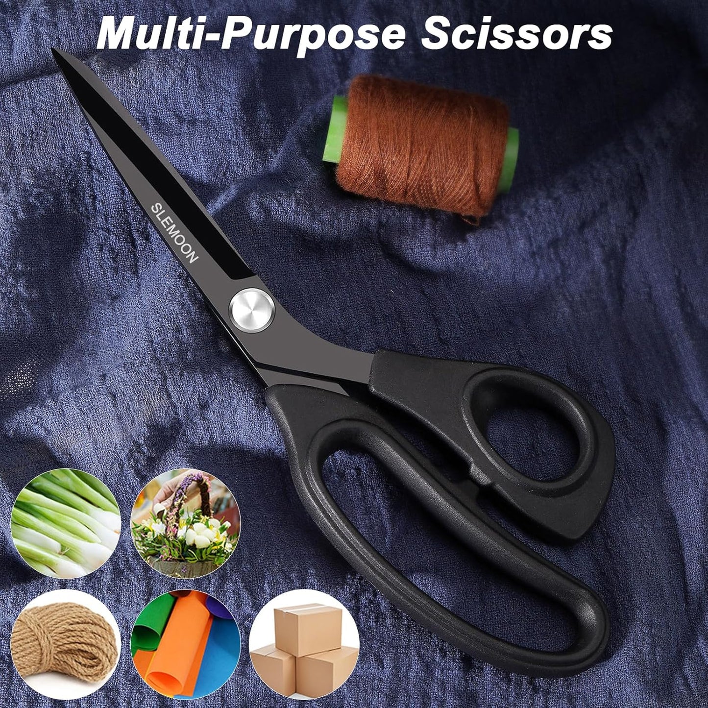 10" Scissors All Purpose, Heavy Duty Premium Stainless Steel Tailor Scissors, Comfort Grip Handles for Fabric, Leather, Sewing & Crafting