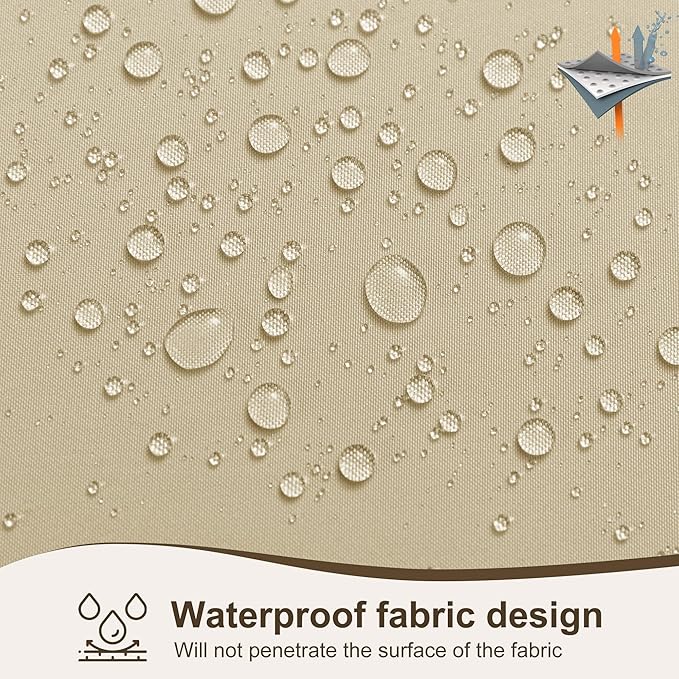 HolidayIdeas Rod Pocket Outdoor Patio Curtains Waterproof 6 Pcs 54x108 Inch- Protect Privacy & Weatherproof Balcony Outdoor Curtains for Apartments,Porch, Gazebo, Pergola, Sliding Glass Door, Cream