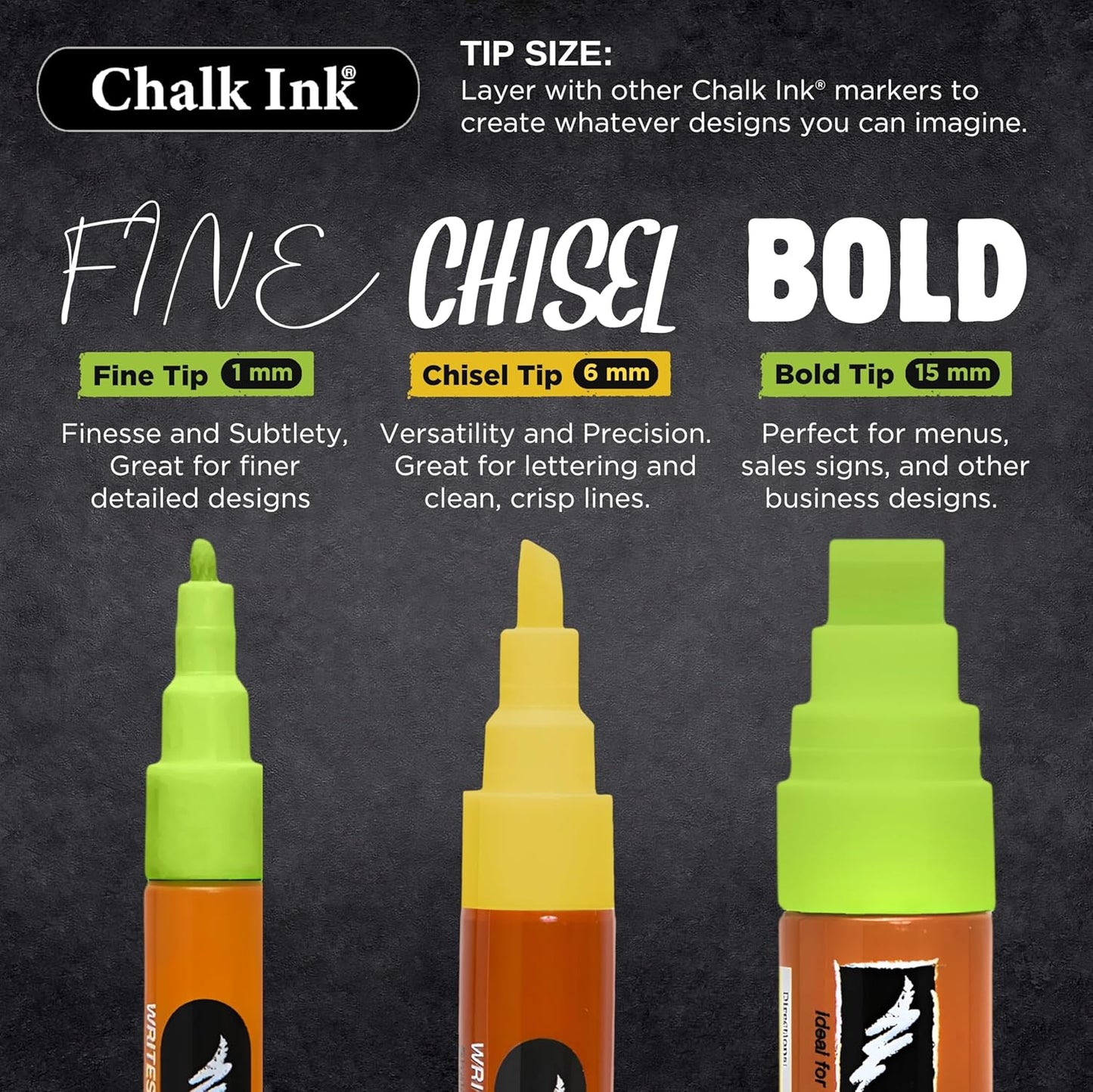 Chalk Ink Chisel Tip Wet Wipe Chalk Markers (Wildflower, 6mm, 8 Pack)