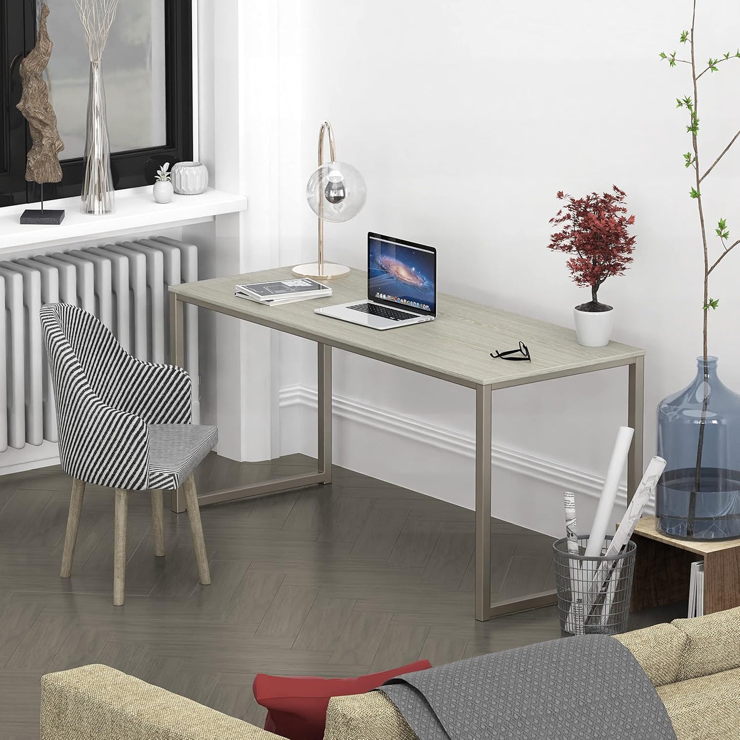 SHW Mission 55-Inch Home Office Computer Desk, Maple