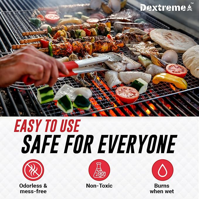Dextreme Fire Starter (120 PCS) Natural Fire Starters for Campfire, Charcoal Starter, Fireplace, Wood Stove, BBQ, Chimney, Fire Pit, and Grill | All Weather, Odorless, Non-Toxic, w/10 Min Burning Time
