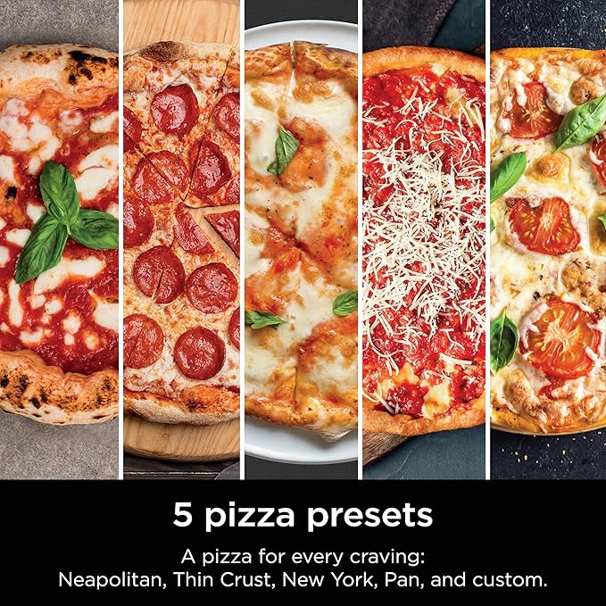 Ninja Artisan Outdoor Pizza Oven, 12-inch, 3-minute Pizza, Neapolitan, Thin Crust, New York Chicago, Custom, 700F Max Temperature, Electric Heat, Bake, Broil, Proof, Warm, MO201