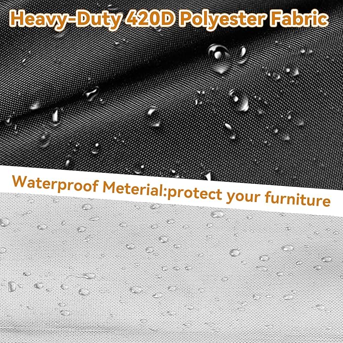 TUOKING Outdoor Furniture Covers Heavy-Duty 420D Waterproof Cover,All-Weather Patio Furniture Protector for Sofa,Chairs & Table-UV-Resistant,Anti-Tear Dustproof Covers (Black, 80.7"L x 41"W x 28"H)