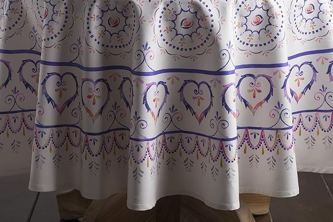 Maison d' Hermine Table Cloth Round Table 100% Cotton 69 Inches Tablecloth Reusable Decorative Everyday Use for Dining Room, Farmhouse, Home, Party, Festive & Wedding Spring Summer - Mandala