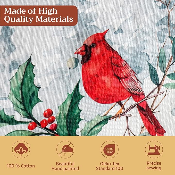 Maison d' Hermine Table Cloth Square Table 100% Cotton 54 x 54 Inches Fall Tablecloth Reusable Everyday Use for Thanksgiving Christmas Decorations Dining Farmhouse Party (Morzine)
