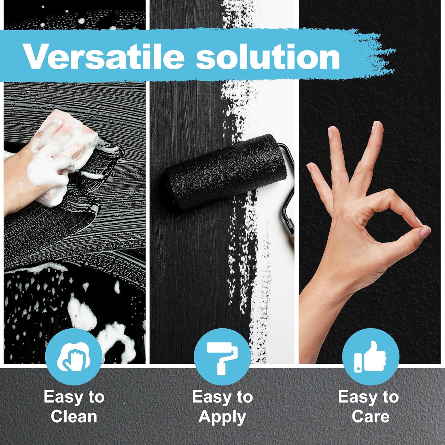 Kompozit ONE Ultra Cover Interior/Exterior/Chalkboard Black 100% Acrylic Paint & Primer 1 Gallon, Flat. High Durability and Scratch-Resistant Paint. Made in USA. Low VOC.
