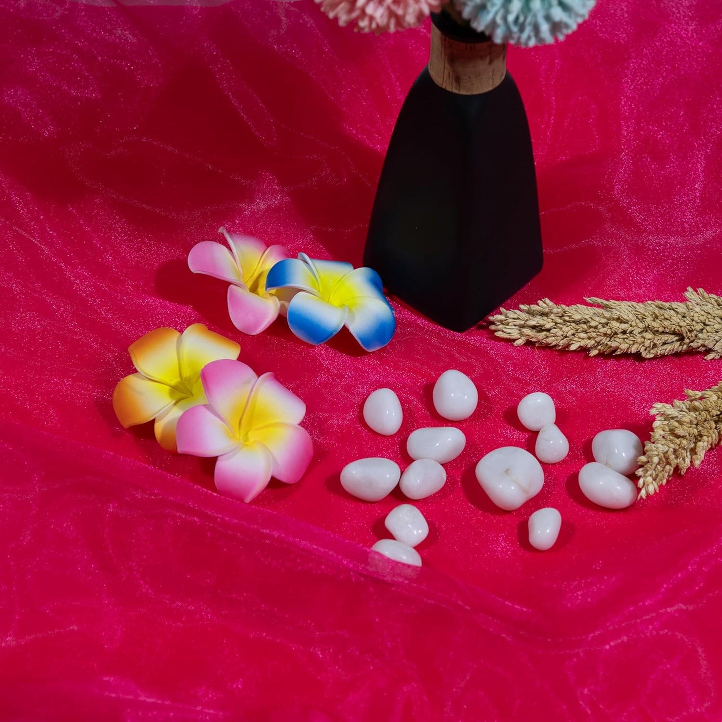 Fynite Sheer Organza Fabric | 20 Yards Long | 44" Wide | Bridal Solid Sheer Organza Bolt for Wedding Dress Fashion Craft Decorations Silky Shiny Sheer Organza - (Hot Pink, 20 Yrads)