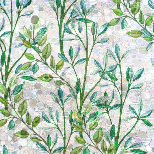 LEMON CLOUD Window Privacy Film, Stained Glass Window Film, Decorative Rainbow Window Clings, Static Cling Non Adhesive Door Stickers, Anti-UV Sun Blocker Heat Control for Home 29.5 x 78.7 inches