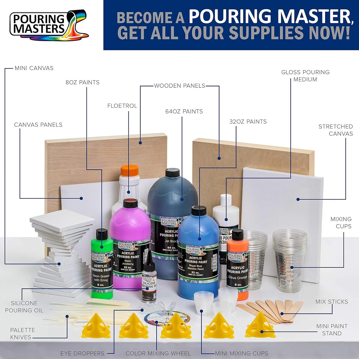 POURING MASTERS Grape Jelly Acrylic Ready to Pour Pouring Paint - Premium 8-Ounce Pre-Mixed Water-Based - for Canvas, Wood, Paper, Crafts, Tile, Rocks and More