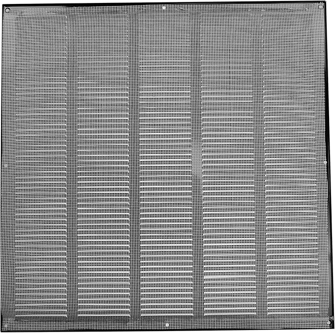 Repa Market Air Vent Cover 20x20 Inch (Outer Dimensions) Black Galvanized Steel Louvered Grill Cover with Mesh Screen/Wall or Ceiling Vent/HVAC Register for Indoor and Outdoor Ventilation