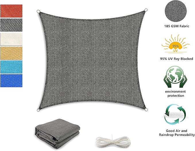Tronssien Rectangle 16'x20' Sun Shade Sail,95% UV Blockage Canopy Awning for Outdoor Patio and Garden, Yard Activities