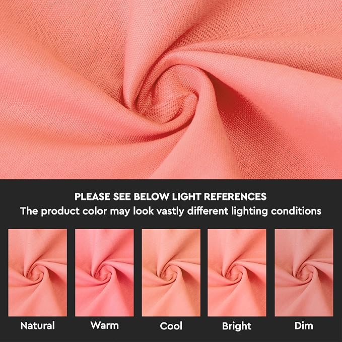 Encasa XO Table Runner 13"x72" Long | Cotton Canvas Fabric | Coral Solid Color | Machine Washable & Durable