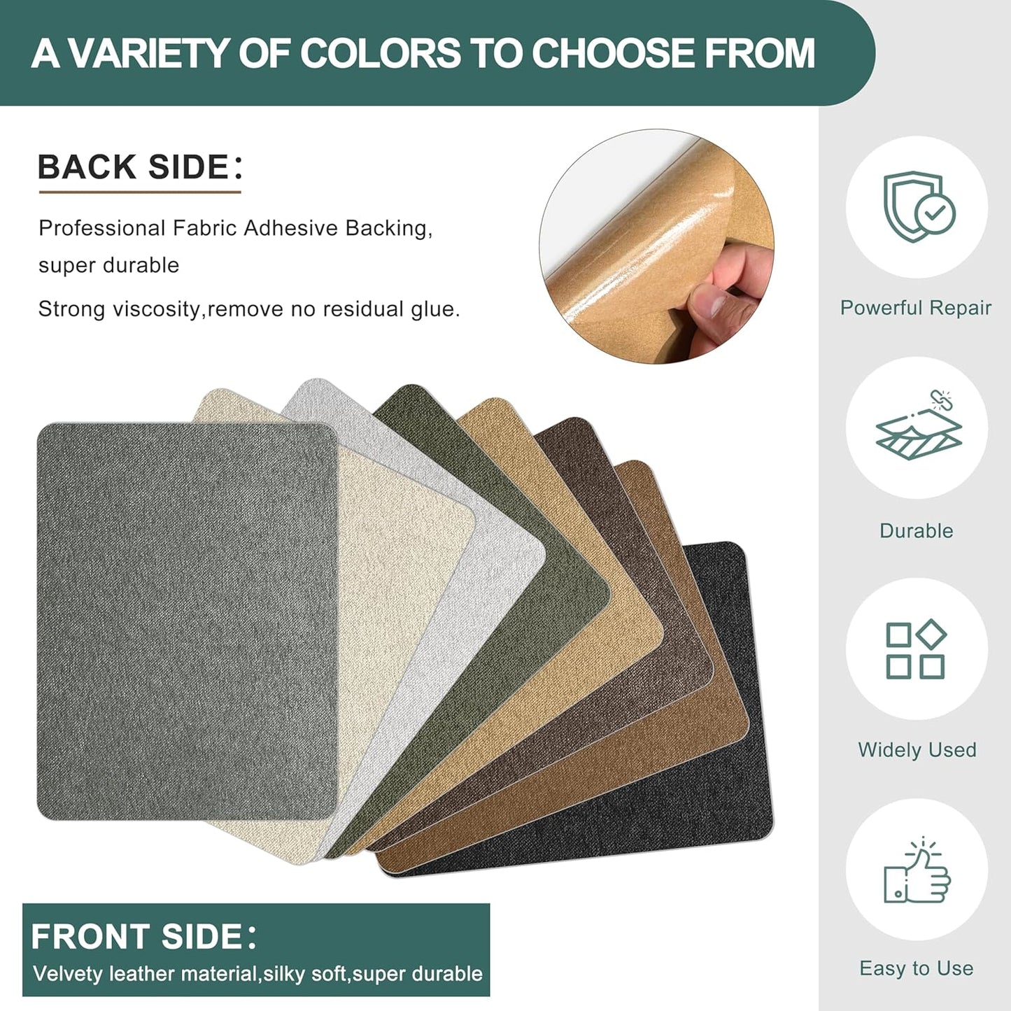 Azobur Couch Patch Repair Fabric,Microfiber Fabric, Self-Adhesive, for Sofa Repair and Upholstery, 2 Pieces, 9.5 x 11 inches (Gray)