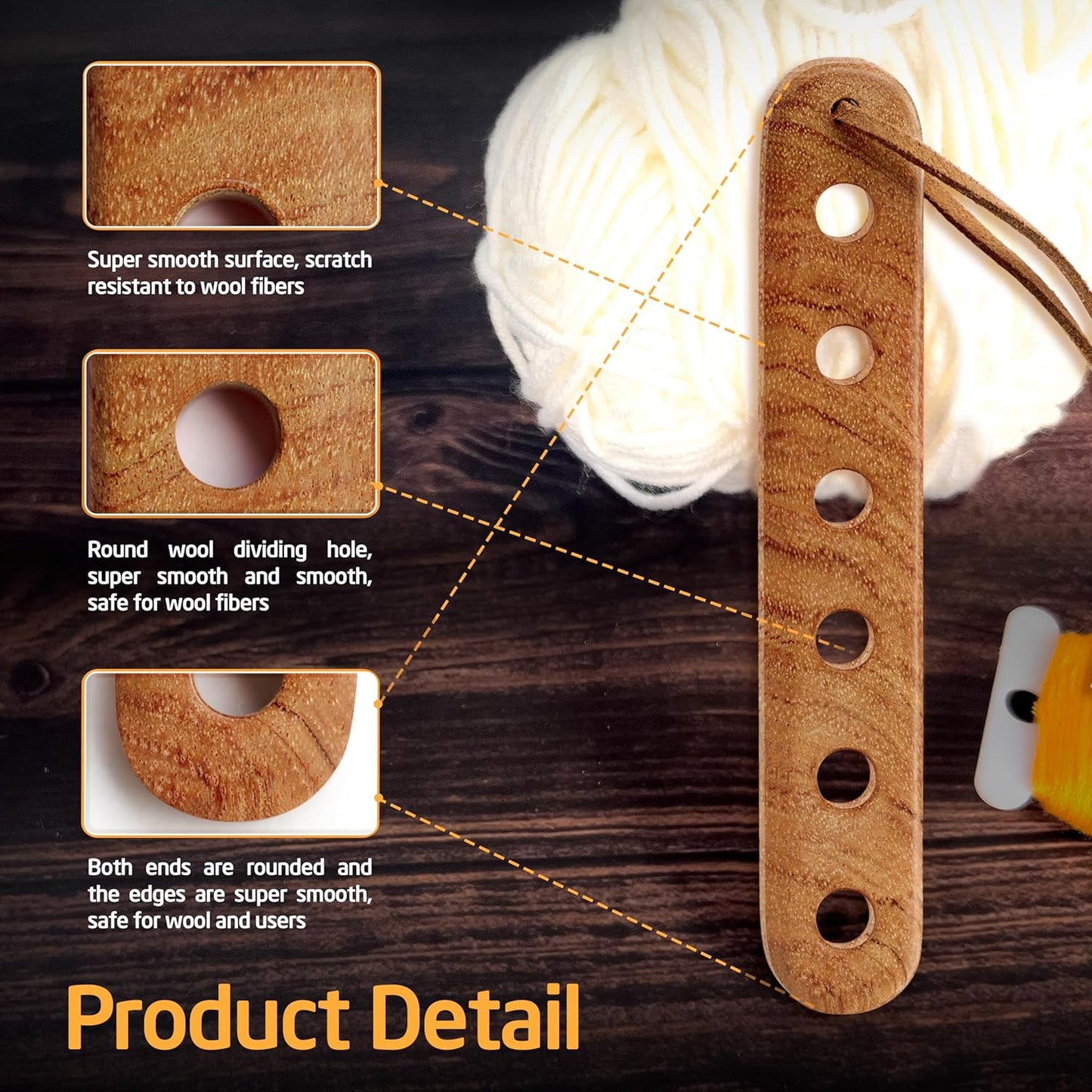 Savina Wooden Yarn Divider - Knitting Yarn Organizer, Yarn Splitter, Crochet Yarn Tender, Knitting On The Go - Makes Knitting & Crocheting with Multiple Colors Much Easier