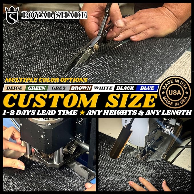 Royal Shade Custom Size 4' x 31' Beige Fence Privacy Screen Windscreen Cover Netting Mesh Fabric Cloth - Cable Zip Ties Included (We Make Custom Size)