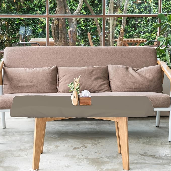 Covers & All Rectangle Table Top Cover, 12 Oz Waterproof UV & Weather Resistant Patio Table Cover, Outdoor Table Cover for Patio Furniture (85" L x 40" W x 5" H, Beige)