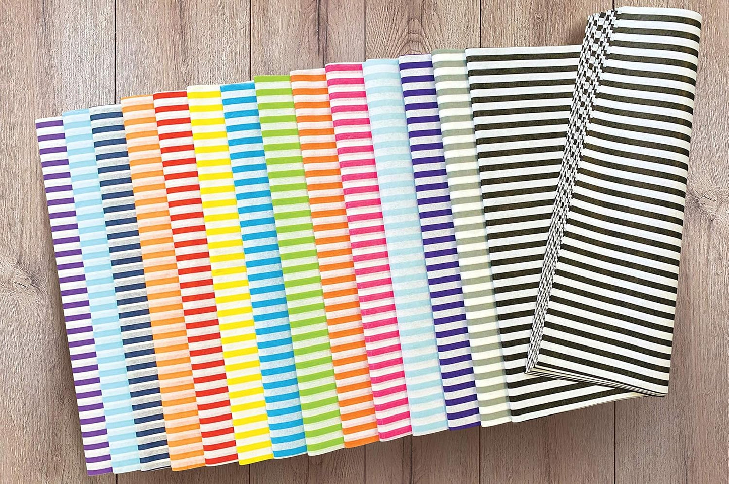Flexicore Packaging Yellow Pin Stripe Print Gift Wrap Tissue Paper Size: 15 Inch X 20 Inch | Count: 50 Sheets | Color: Yellow Pin Stripe