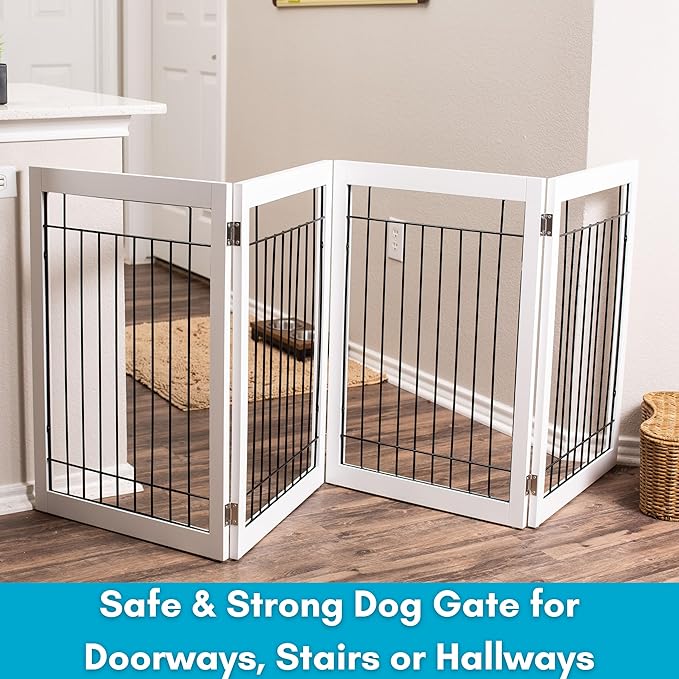 Internet's Best Traditional Wire Dog Gate - 4 Panel - 30" Tall - White