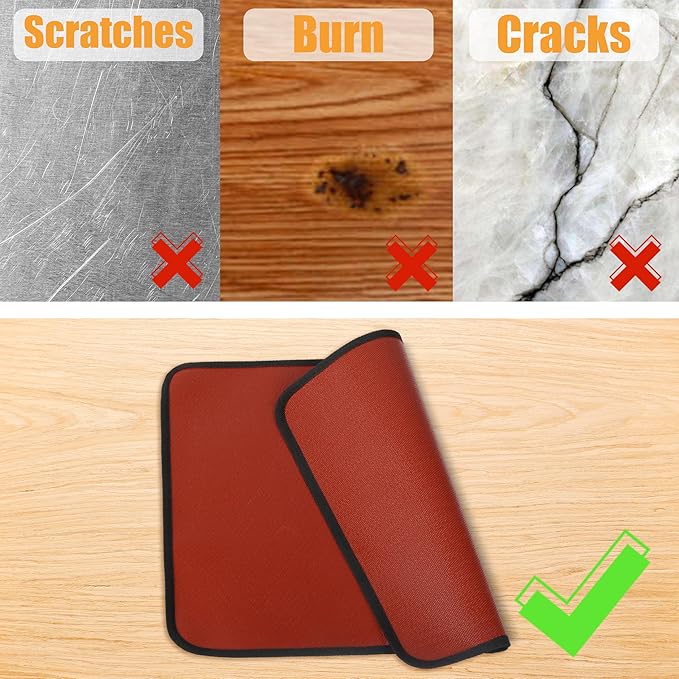 Red 25x19.5 Inchs Heat Resistant Mat for Outdoor Grill Table,Fireproof Under Blackstone Griddle BBQ Mat,Air Fryer Mat,Indoor Fireplace Mat, Protect Your Table and Outdoor Grill Table（0.04in Thickness）