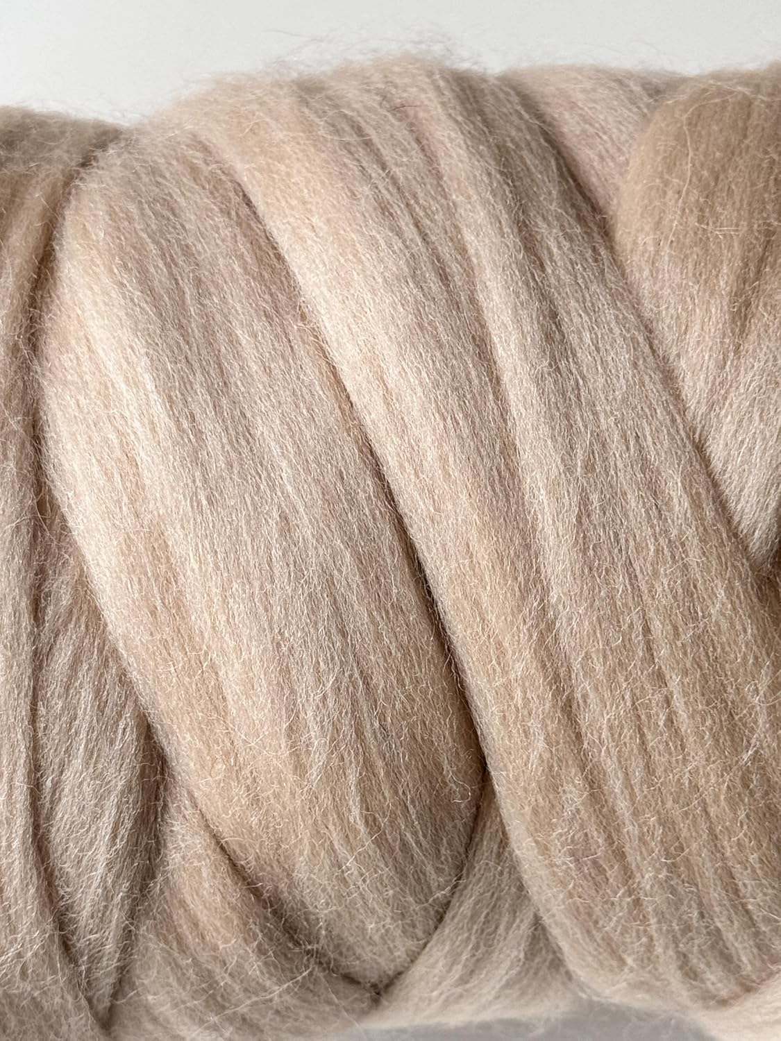 Cream Beige Wool Roving, 8 OZ. Best Wool for Needle Felting, Wet Felting, Handcrafts and Spinning