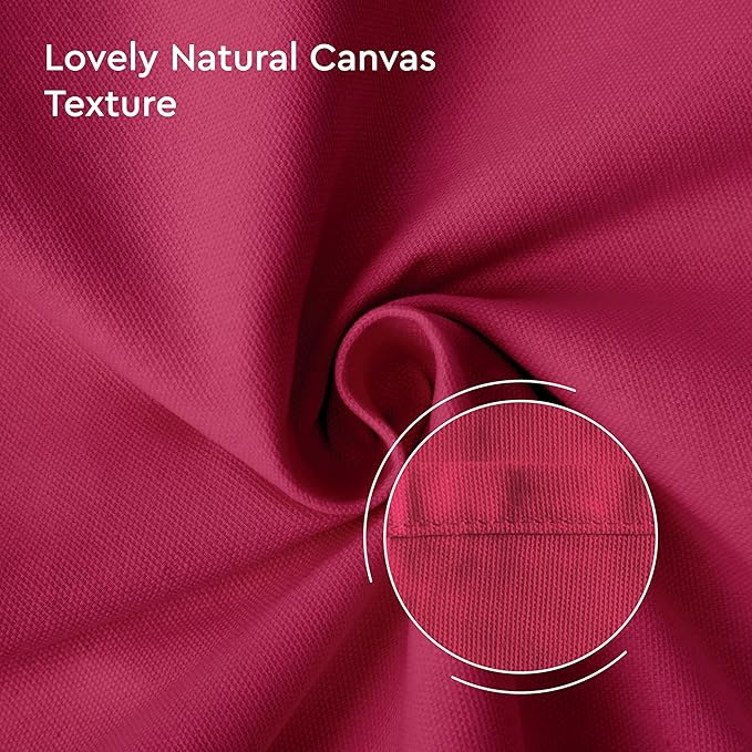 Encasa XO Table Runner 13"x36" Long | Cotton Canvas Fabric | Hot Pink Solid Color | Machine Washable & Durable