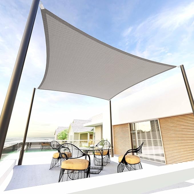 Tronssien Rectangle 10'x13' Sun Shade Sail,95% UV Blockage Canopy Awning for Outdoor Patio and Garden, Yard Activities