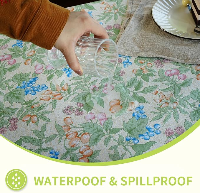 Rectangle Picnic Table Cloth, Elastic Waterproof Fitted Vinyl Tablecloths for 5 Foot Tables, Wipeable Flannel Backed Table Covers for Dining, Camping, Outdoor(Mulberry,36"x60")
