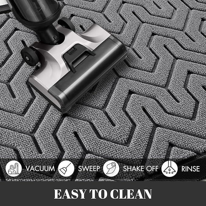 Yimobra Extra Large Door Mat Outside Entrance 60x36, Waterproof Heavy Duty Outdoor Mats for Front Door, Non Slip Rubber Entry Mat for Garage Patio Indoor, Easy Clean, Grey