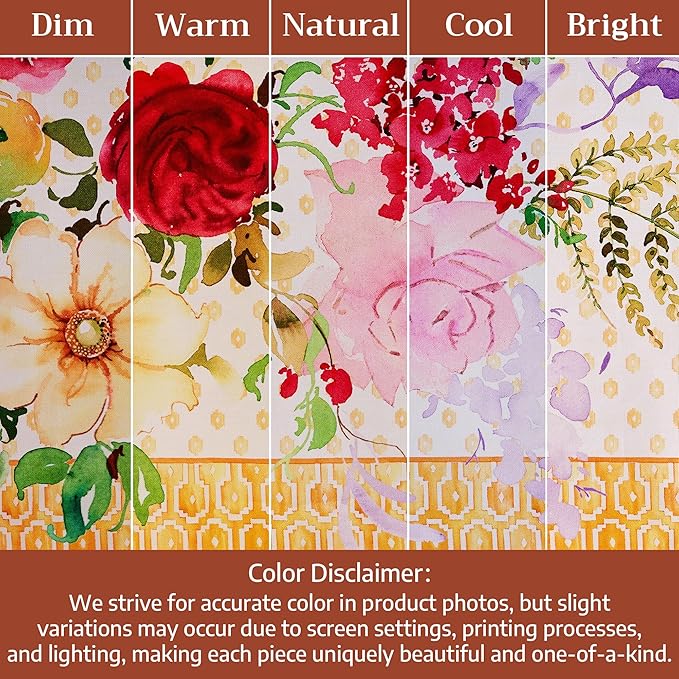 Maison d' Hermine Premium Table Cloth Rectangle Table 100% Combed Cotton 120 x 70 Inches Tablecloth Reusable Decorative for Dining Room, Farmhouse, Home, Party, Festive & Wedding - Summer Joy
