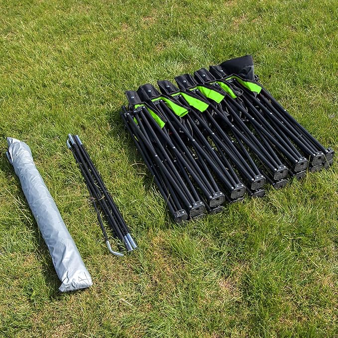 QUICKPLAY PRO Portable Folding Soccer Team Bench with Canopy Shelter | Heavy-Duty, Fast Set-Up Weatherproof Sideline Seating | 4, 6, and 9 Seat Options for Sports, Camping & Outdoor Activities